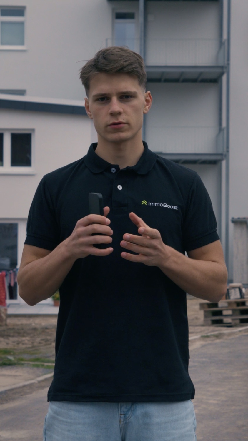 Felix speaking to camera on location